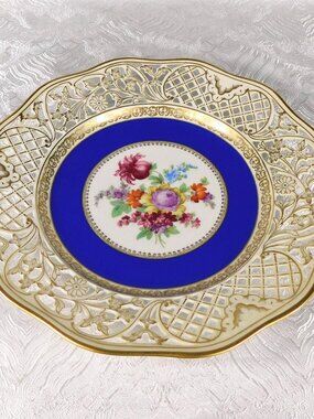 Schumann Floral Plate with Reticulated Rim # 27643